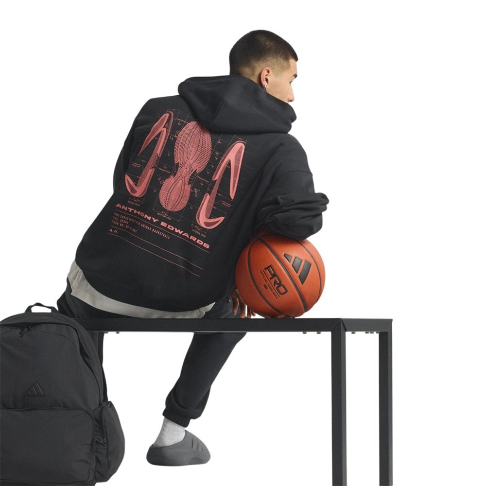 Баскетбольная толстовка adidas Anthony Edwards Schematic Black Sweatshirt