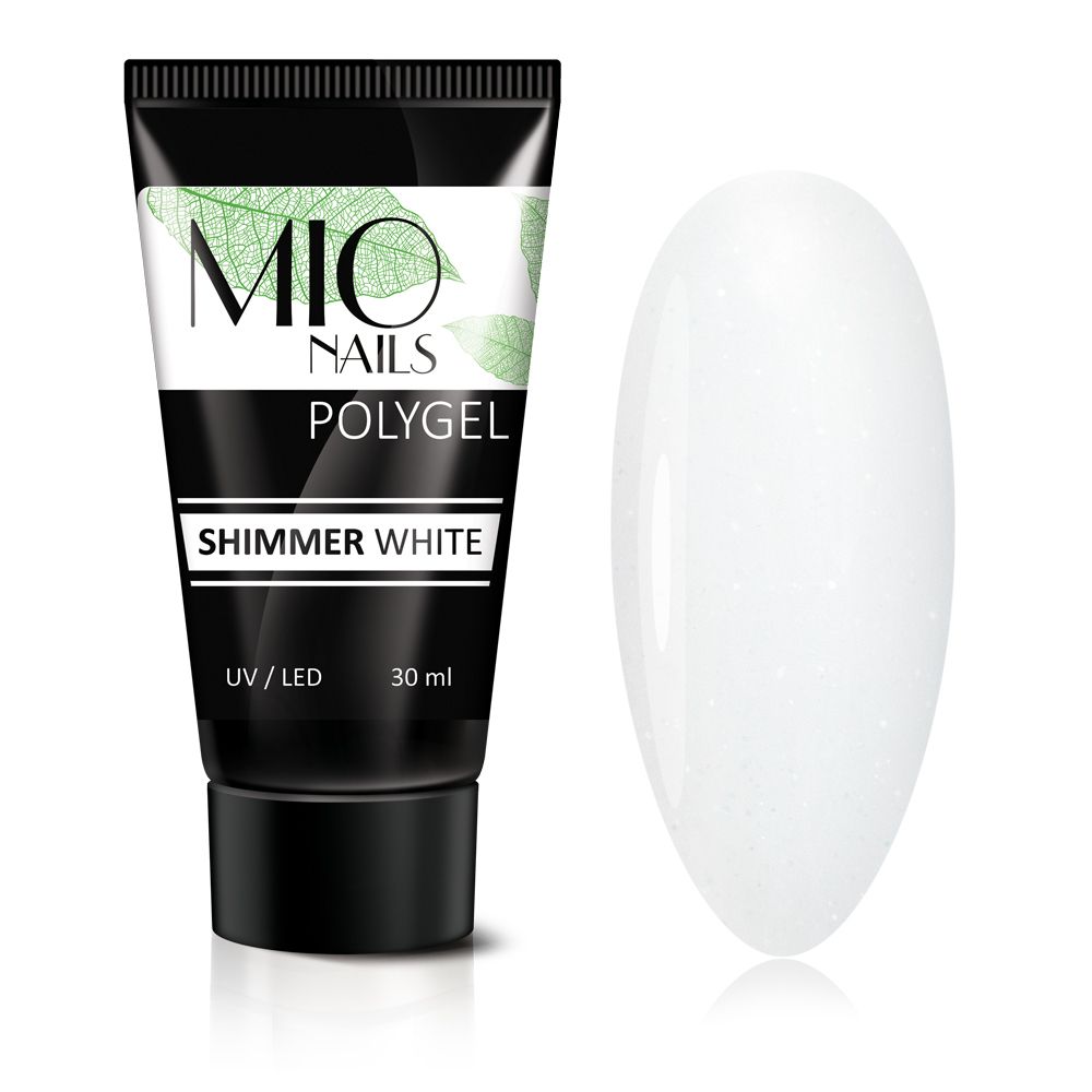 Полигель MIO NAILS белый с шиммером, 30 мл