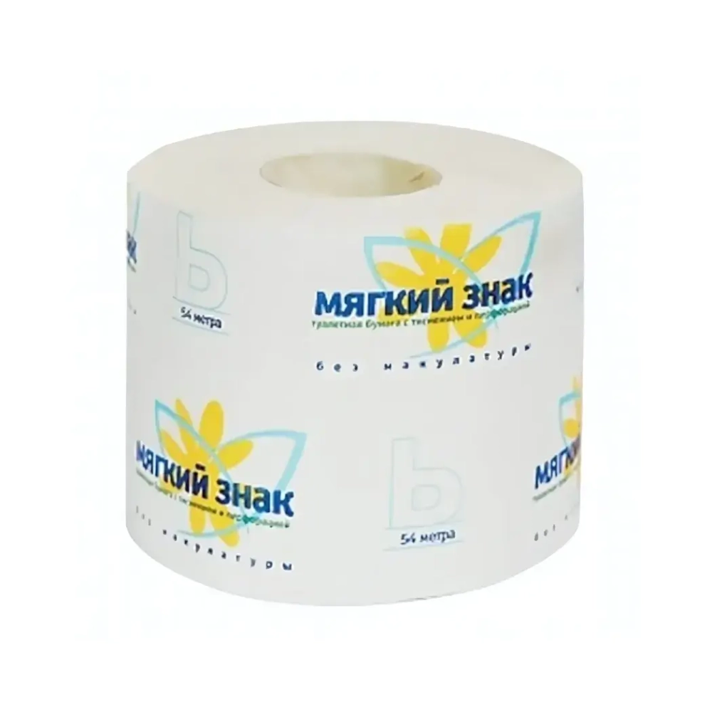 Бумага туалетная МЯГКИЙ ЗНАК 1 сл., 470 листов, белая