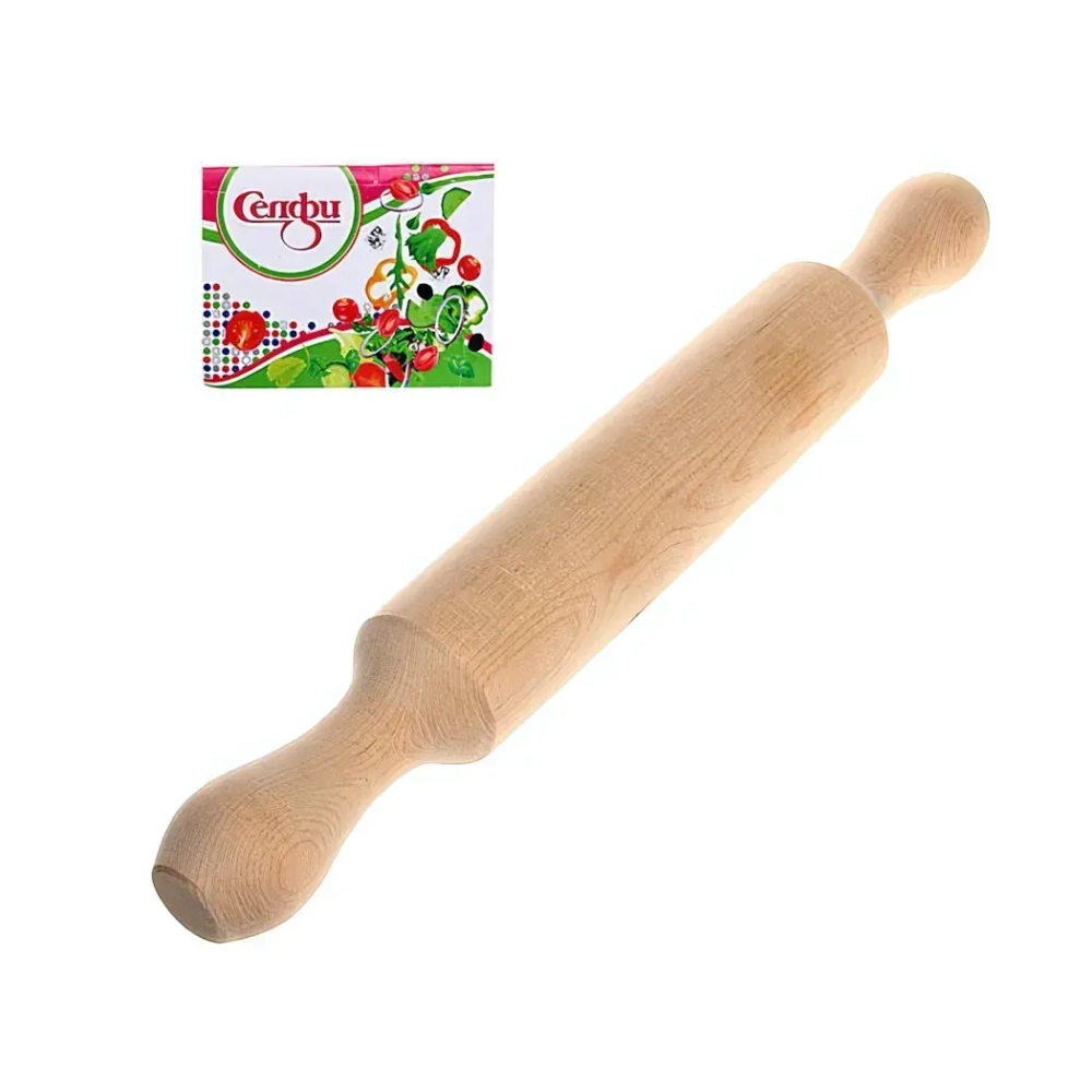 Скалка деревянная 35*4,6 см Селфи