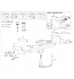 Фаркоп Westfalia 332327600001 Nissan Qashqai 2007-(паспорт и сертификат в комплекте)(без электрики)