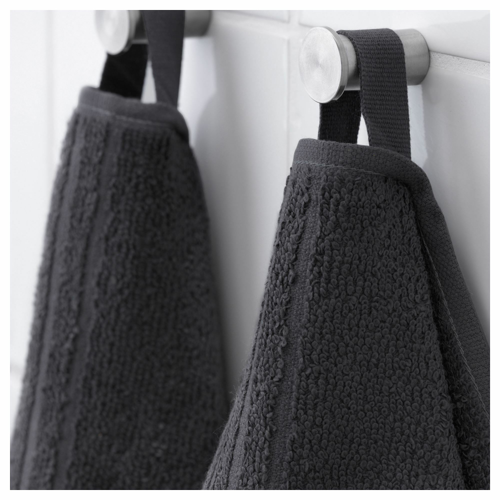 Набор полотенец IKEA VAGSJON (ВОГШЁН), Темно-серый, 30х30 см, 4 шт