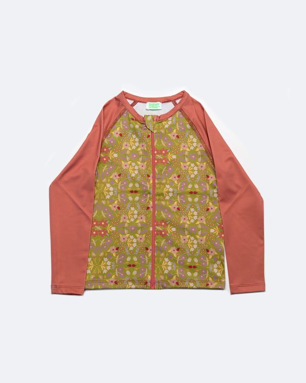 Купальный топ детский QAZAQ SOUL с длинным рукавом унисекс В цветочек