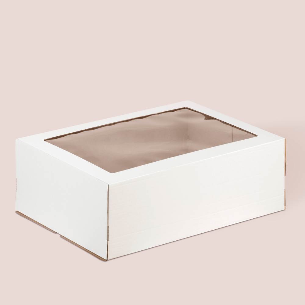 Коробка для торта с окном, 400*600*200 мм, гофрокартон