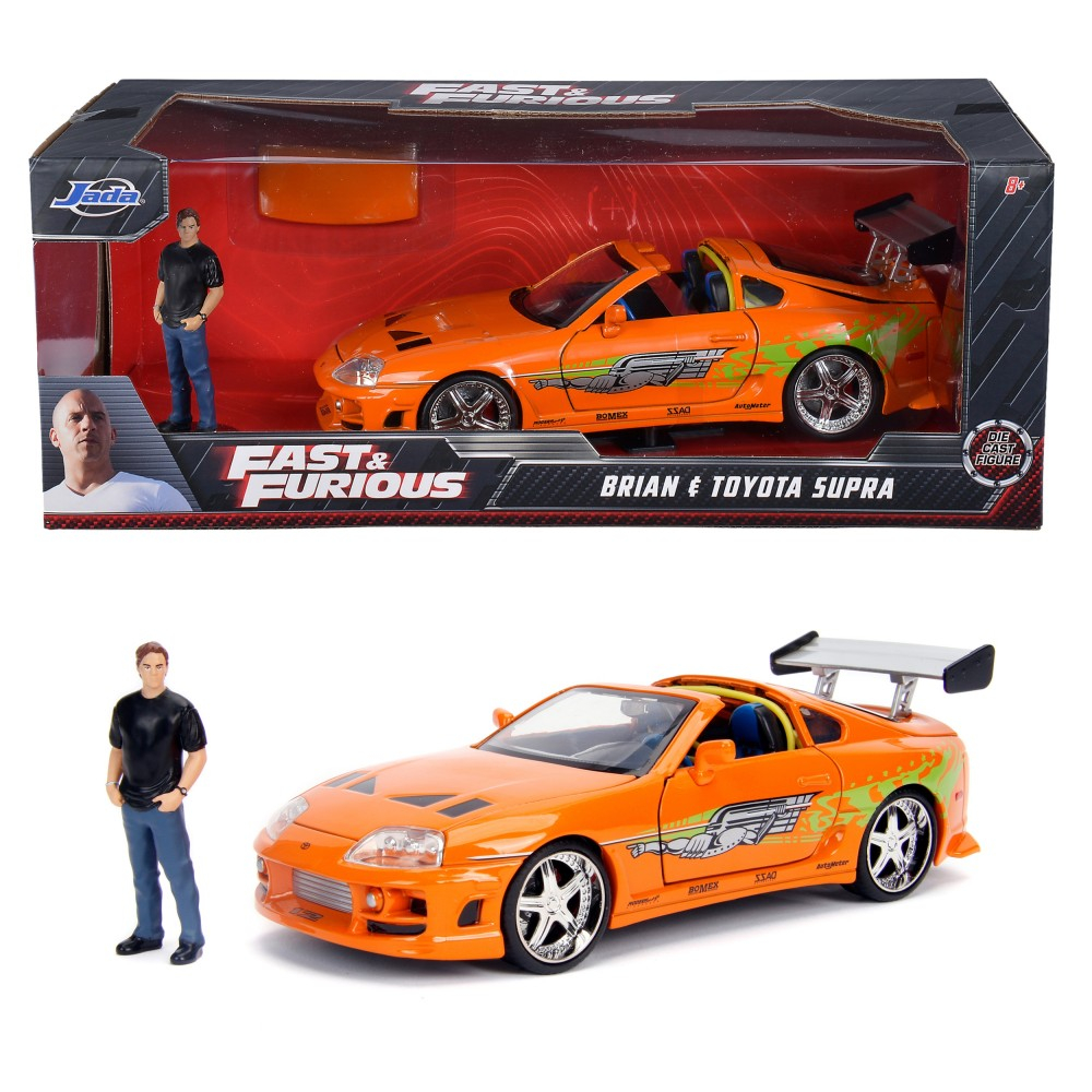 JADA Fast & Furious - Металлическая машина 1995 Toyota Supra 1:24 + фигурка Брайан О'Коннер 3307383