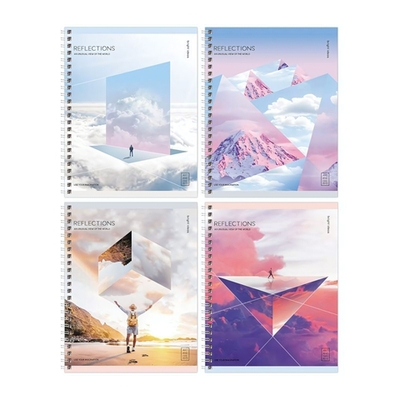 Тетрадь 48л А5, клетка на гребне "Reflection"(BG)