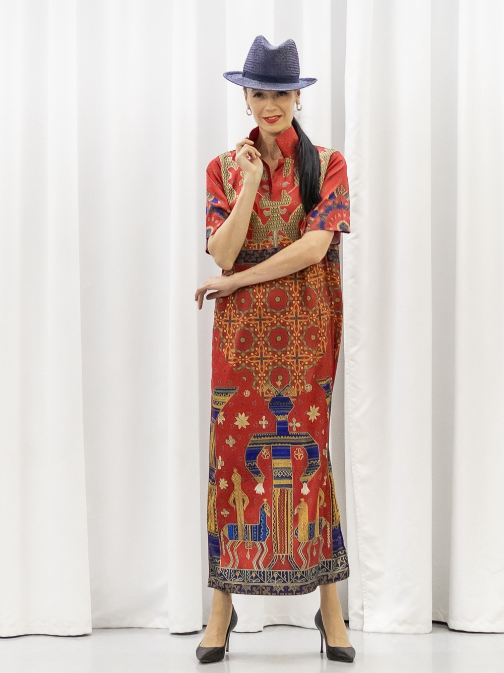 Платье-рубашка "Макошь", по мотивам древнерусской обережной вышивки