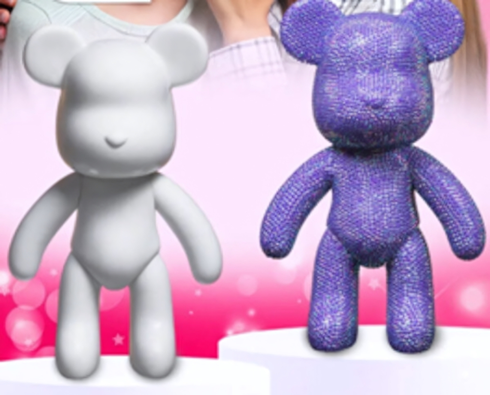 Набор для творчества «ЧУДО-МИШКА», цвет сиреневый, ушко и носик серебро, 22*10см (коробка)