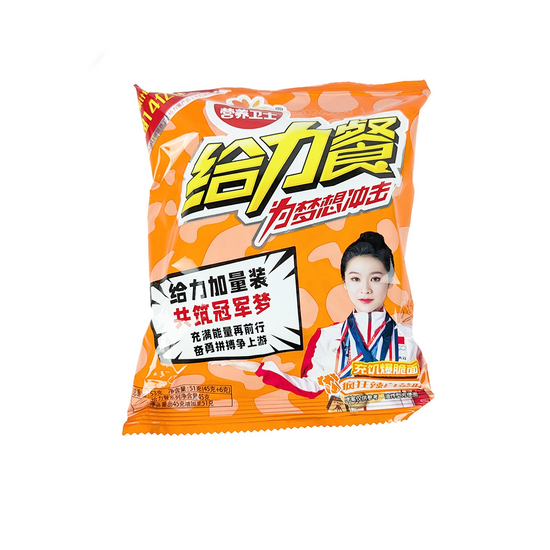 Чипсы 50 for a Power Meal в виде лапши со вкусом кимчи, 51гр (оранжевая упаковка)