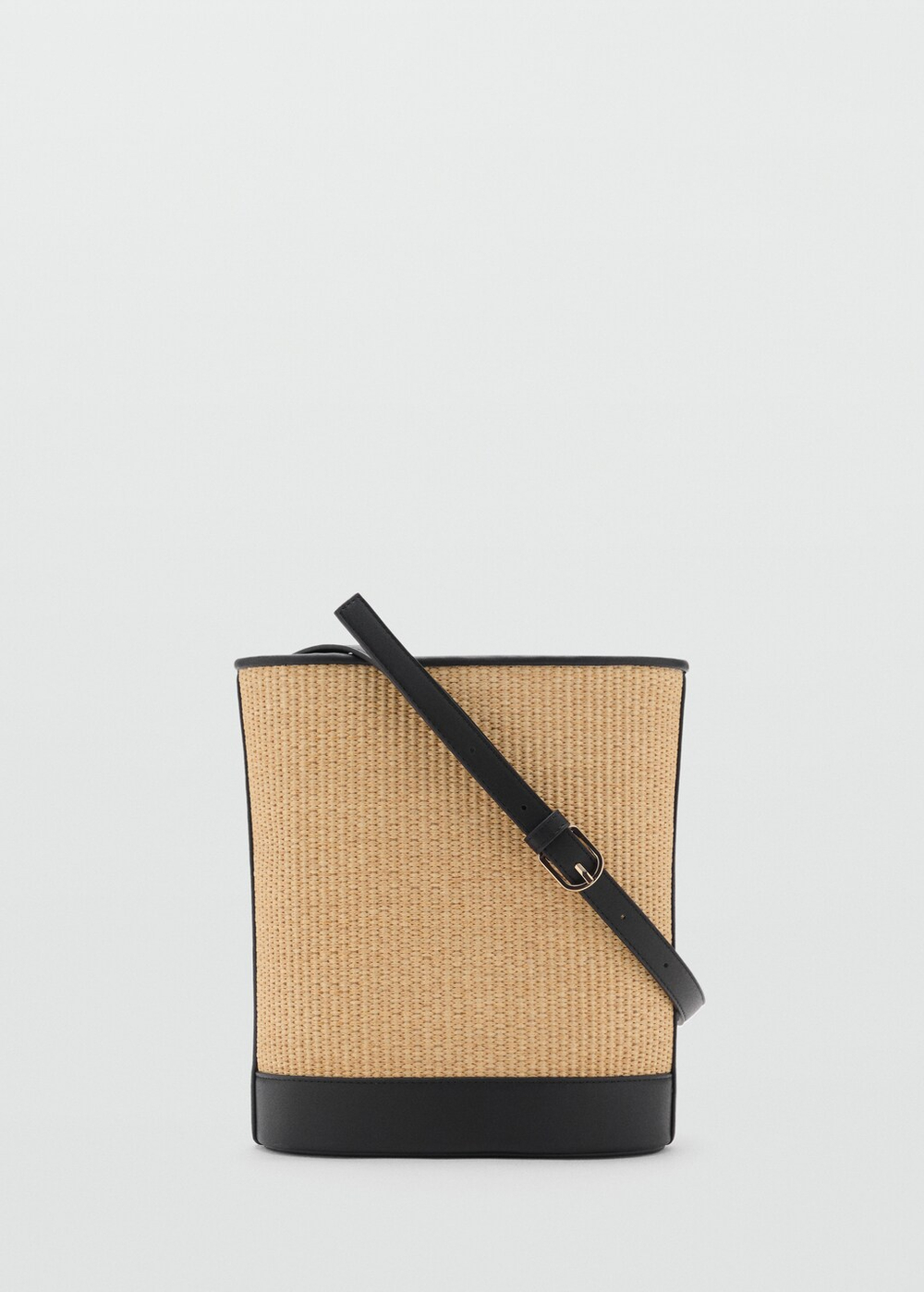 Средняя сумка-ведро с эффектом рафии