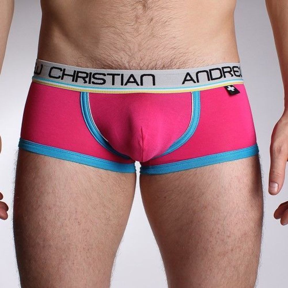 Мужские трусы хипсы розовые Andrew Christian Tighty Whitie Boxer Pink  17761