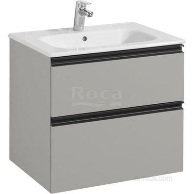 Тумба под раковину Roca Domi 60 2 ящика серый матовый ZRU9307873