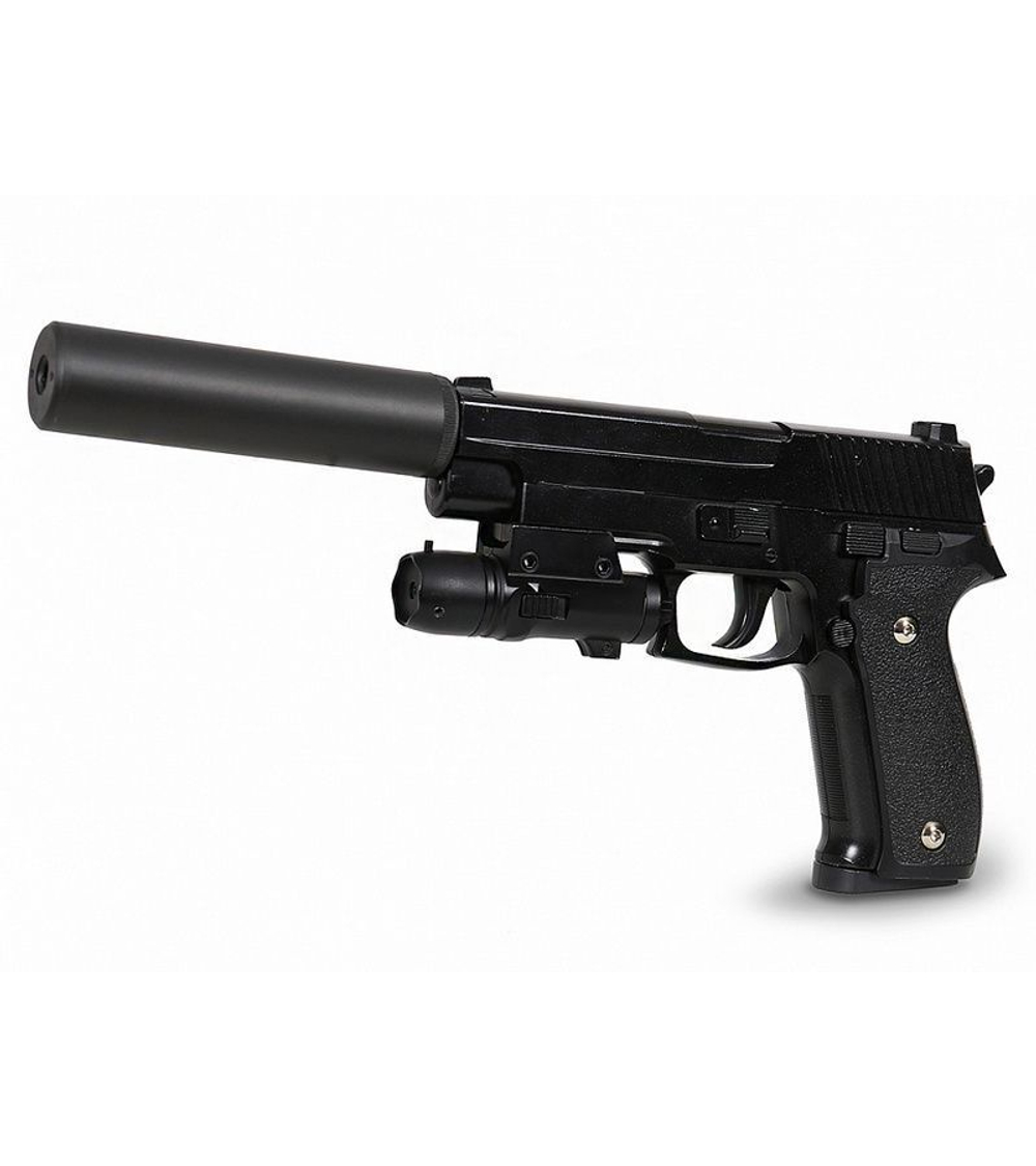Пистолет металлический SIG 226 с глушителем и ЛЦУ G.26A 20см в/к