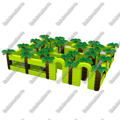 Надувной лабиринт "Пальмы", 10*8*3 м