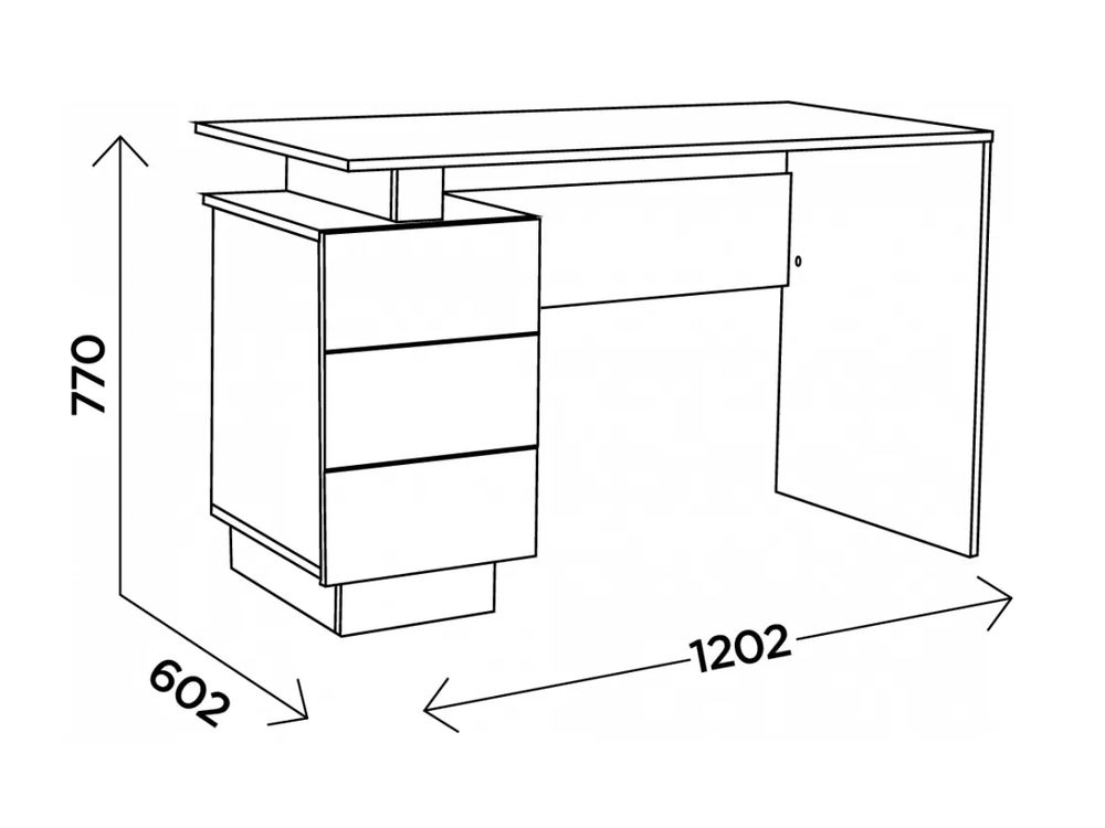 Стол компьютерный "Матеуш 7" (дуб баррик/белый матовый), ЛДСП, Комфорт-S