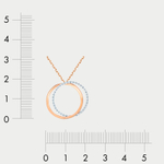 Подвеска для женщин из розового золота 585 пробы со вставкой из фианитов (арт. 100018-1102)