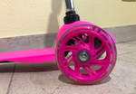 Самокат 3-х колесный цвет розовый.141-21-2  колесо 110мм PU, 30кг