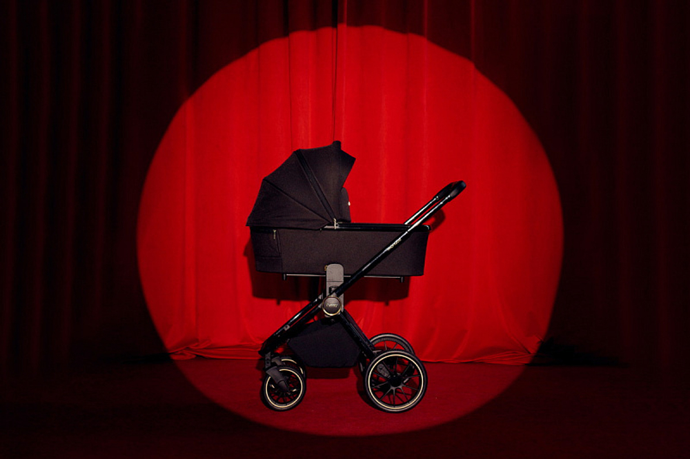 Детская коляска Peppy Monaco 2 в 1 Black (черный), рама черная матовая