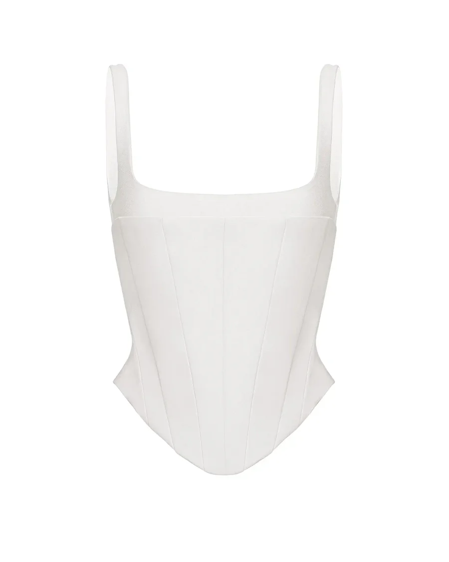 Белый корсет майка