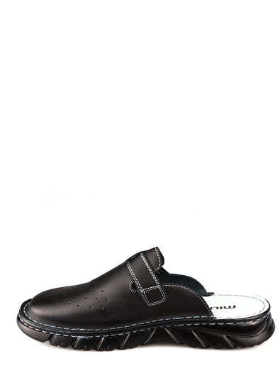 04 | "Luka" | Черные мужские медицинские сабо натуральная кожа