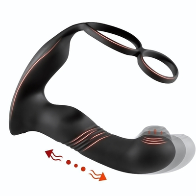 Черный вибромассажер простаты с эффектом фингеринга - 16 см. (Цвет: черный)