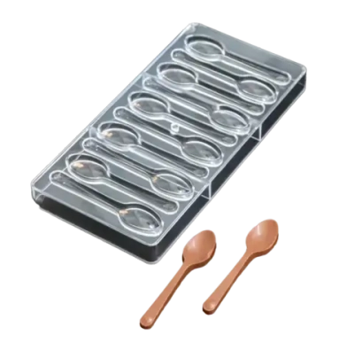 Форма для шоколада и конфет KONFINETTA «Ложки», 27,5×13,5 см, 10 ячеек, ячейка 11,5×2,7 см