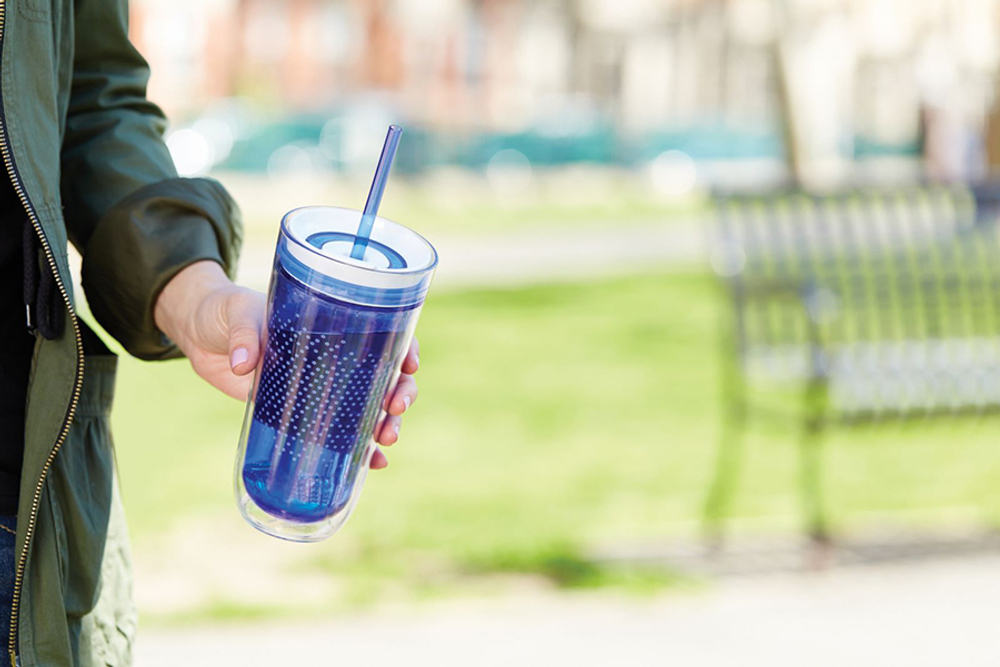 Стакан с двойными стенками travel синий