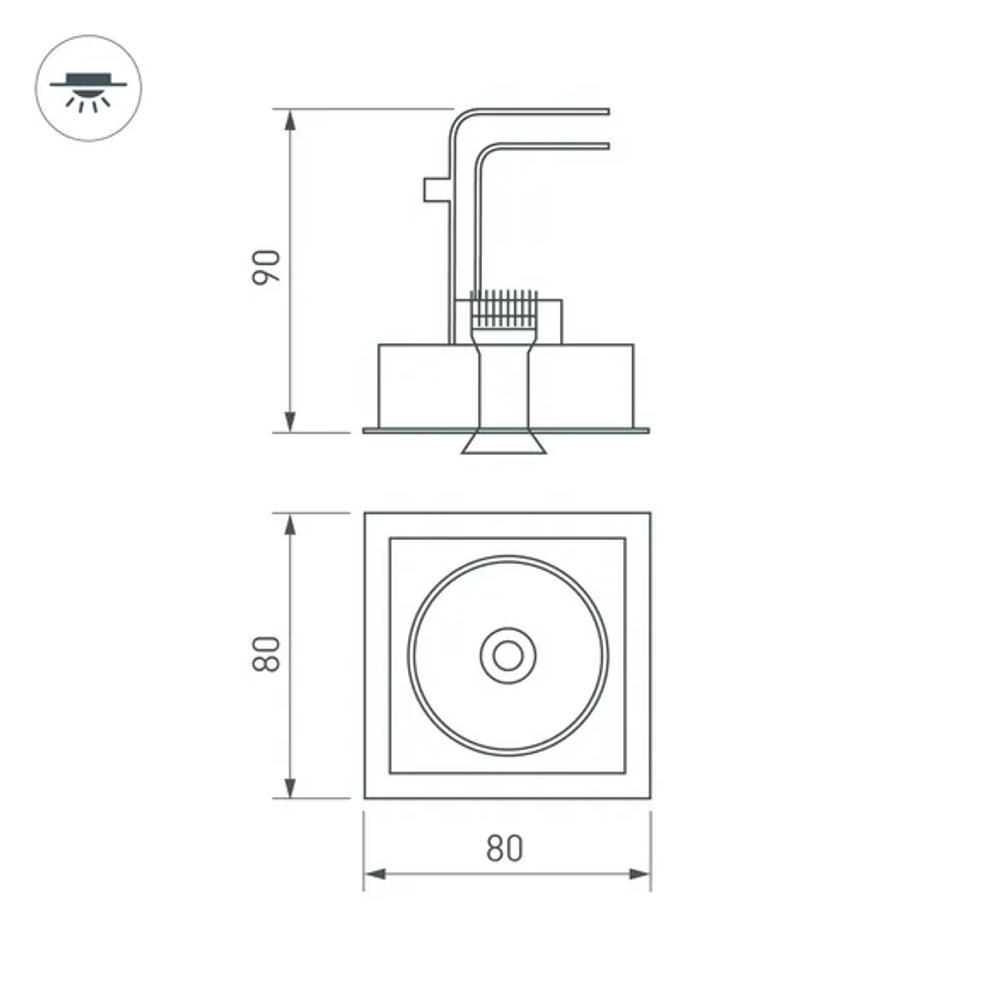 Светильник CL-SIMPLE-S80x80-9W Warm3000 (WH, 45 deg) (Arlight, IP20 Металл, 3 года) 026874