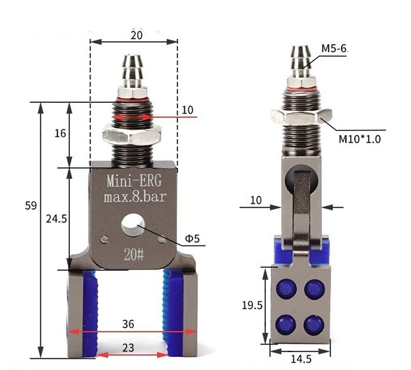 Mini–erg–20 # (clamping range: 8-21mm) no detection model