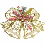 Украшение новогоднее «Лесные колокольчики» 27*20 см, Золото