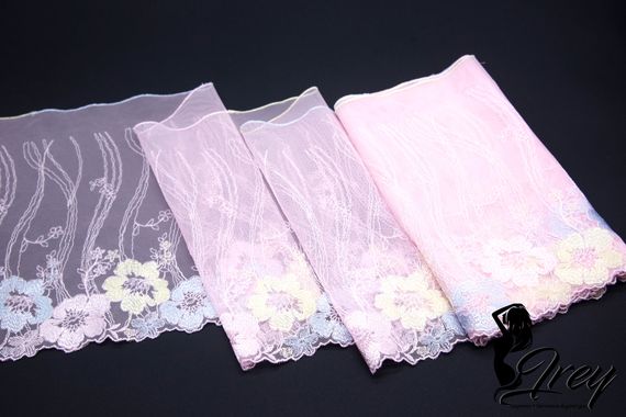 05-116 Вышивка на неэл. сетке 21 см, Рассвет, розовый/желтый/голубой