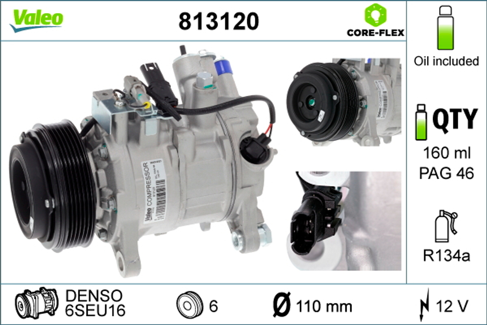 VALEO - 813120-VAL - Compressor, air conditioning - Povrat artikla narucenog iz Njemacke nije moguc.
