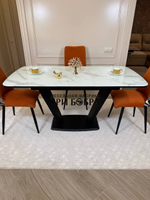 Кухонный раскладной стол "Прадо" белый мрамор и 4 стула ТРОПИК