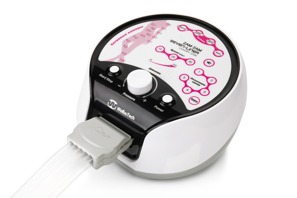 WelbuTech Seven Liner Zam Luxury Аппарат для лимфодренажа, прессотерапии, массажа (полный комплект), размер XXL (новый тип стопы), (РУ)