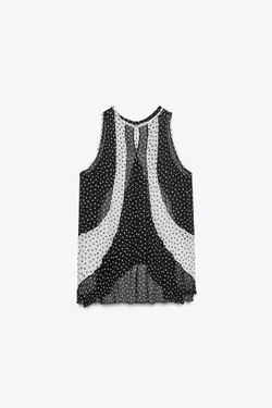 ZARA ТОП В ГОРОХ — ZW COLLECTION, ЧЕРНЫЙ