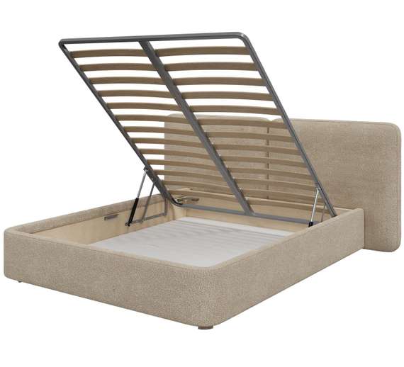 Кровать с подъемным механизмом Hub Soft 160 см, молочное букле