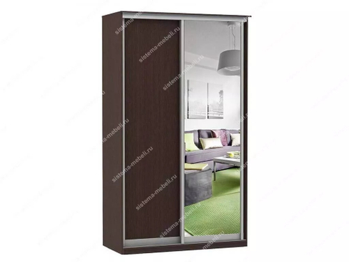 Шкаф купе Модерн 1490х450 2-х дверный 2-х секционный зеркало венге