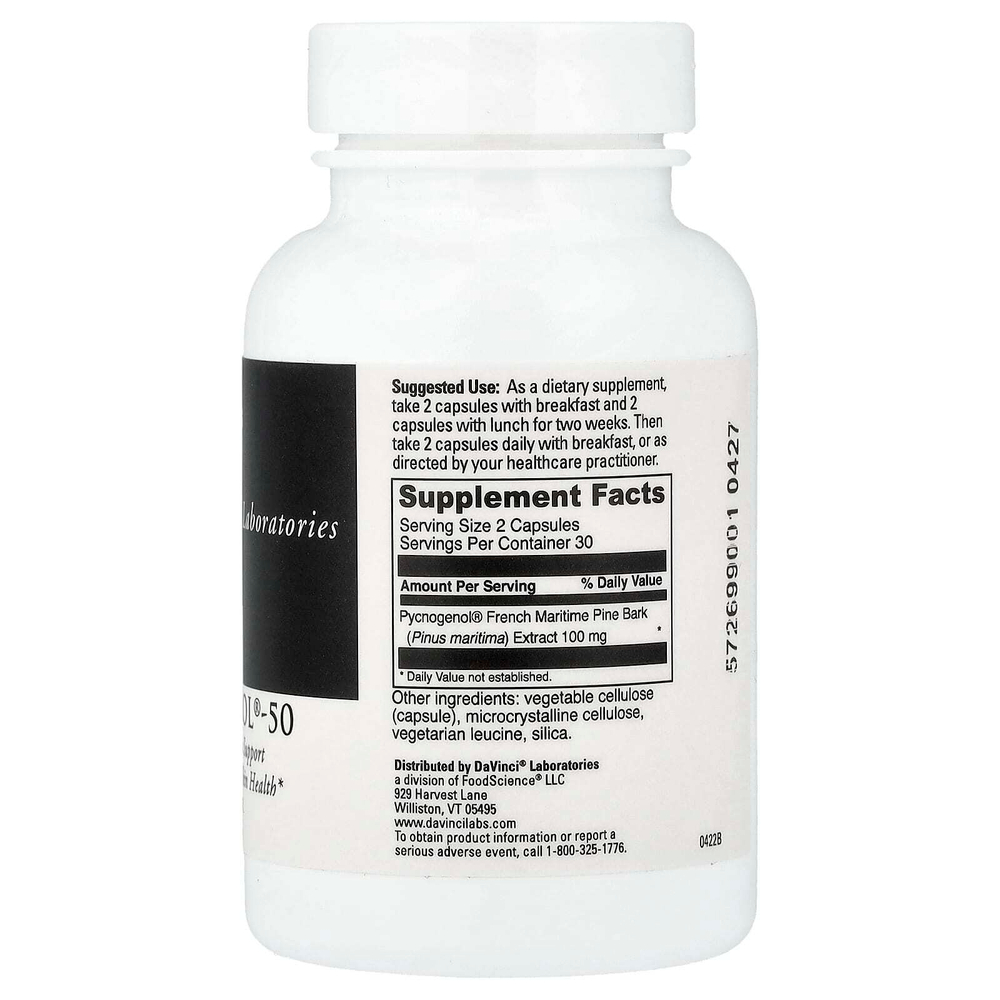 DaVinci Laboratories, Pycnogenol®-50, 50 мг, 60 капсул