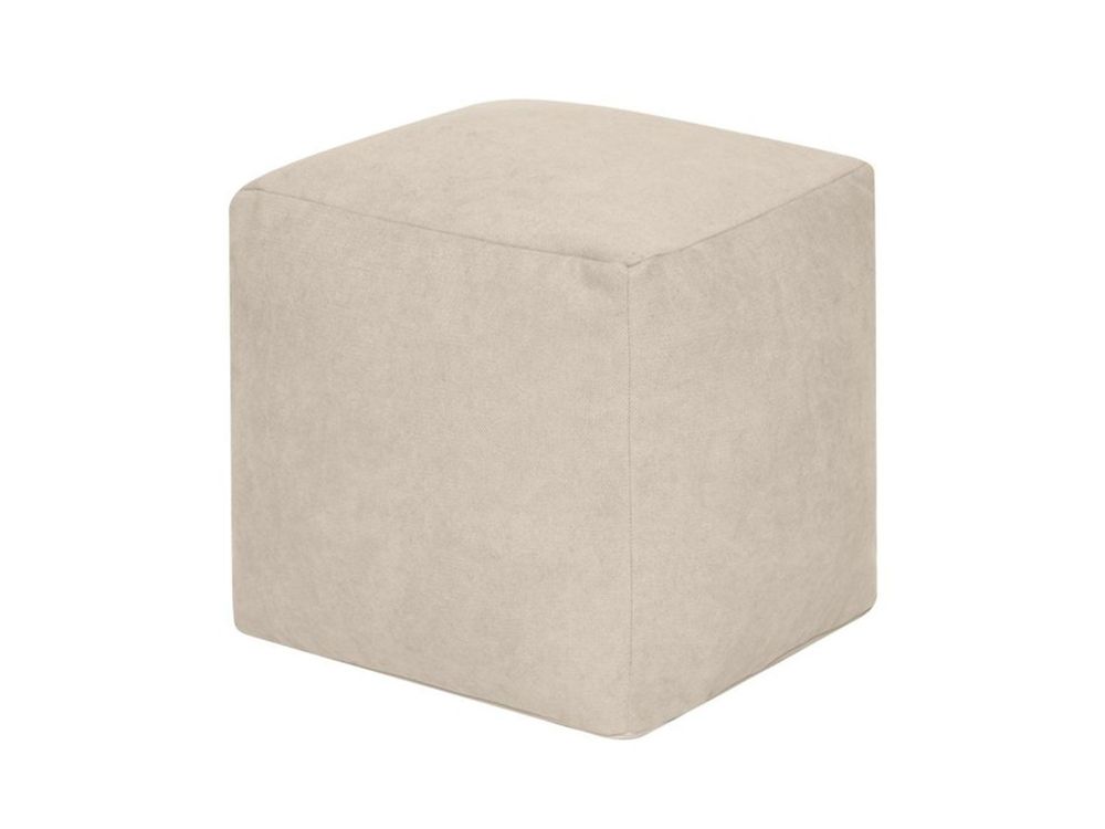 Пуф Куб велюр светло-бежевый