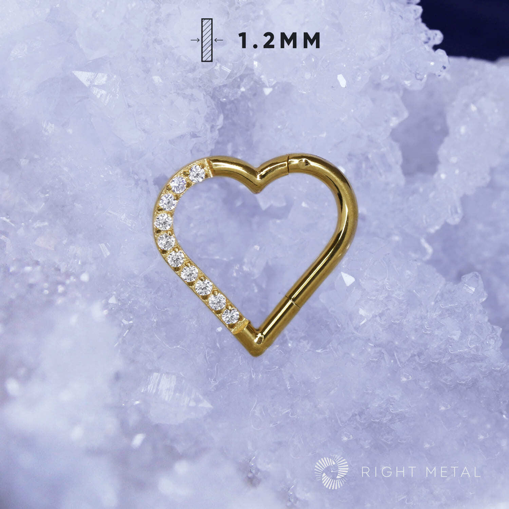 Кликер Heart Crystal PVD Yellow 1.2мм