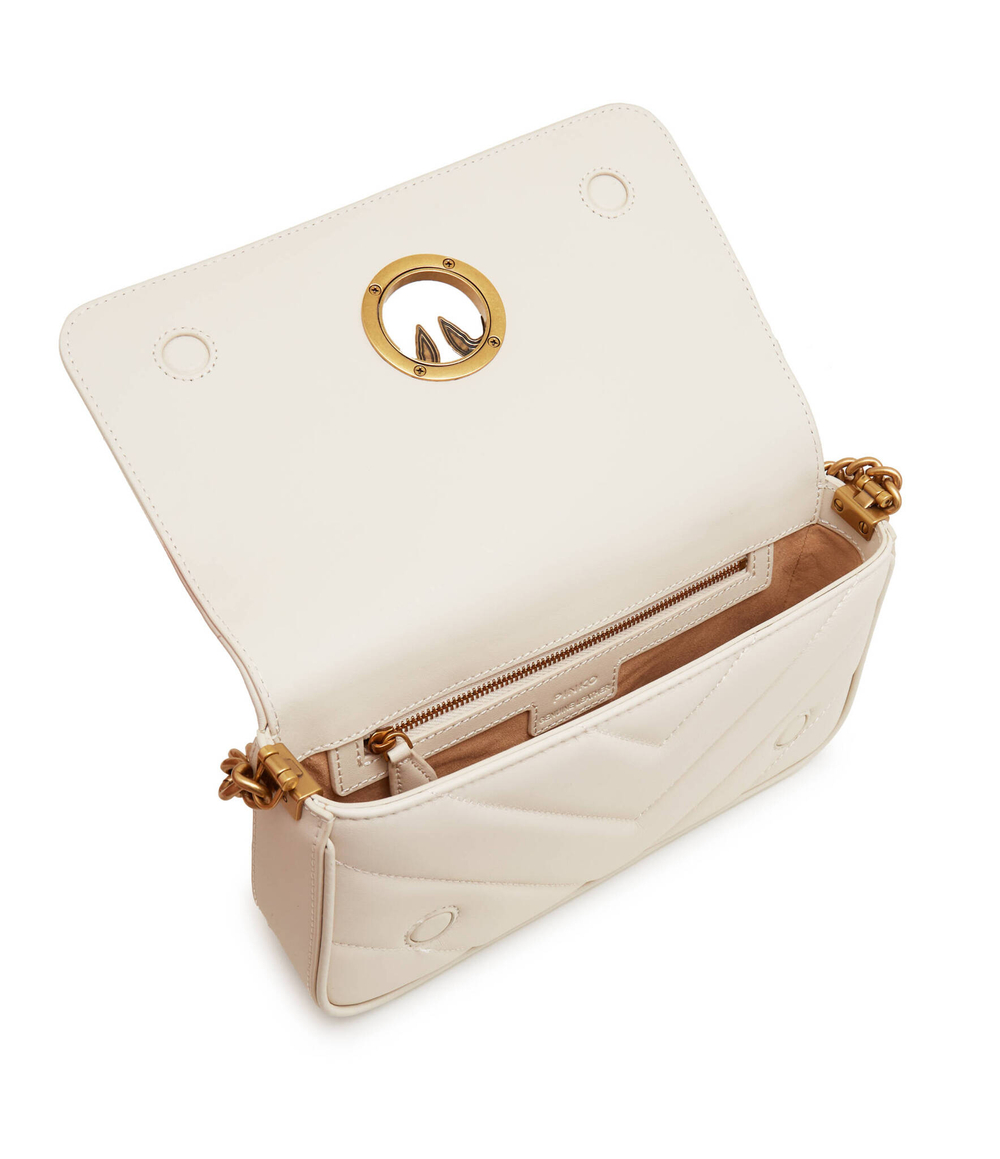 Кожаная сумка-мессенджер love click baguette mini sheep Pinko - белый(100068 A136)