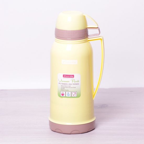 Термос 1800 мл пластиковый со стеклянной колбой (2 чашки) Kamille