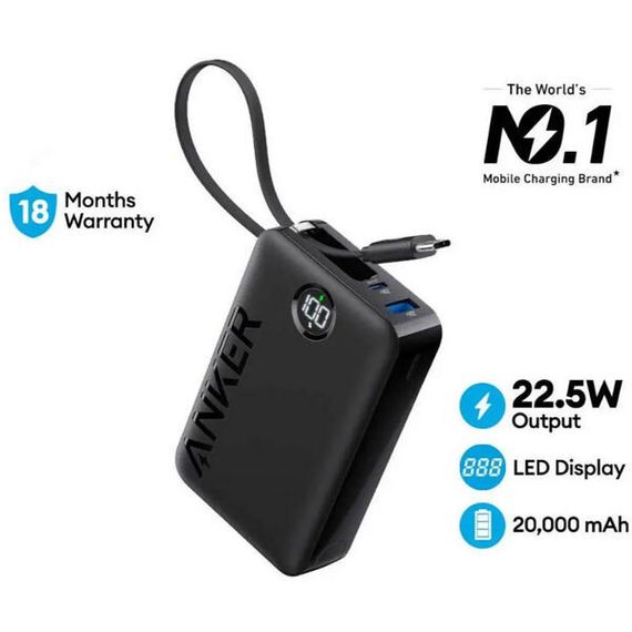 Внешний аккумулятор Anker 335 Nano Power Bank 20000 мАч 22.5 Вт (A1647HV1) фиолетовый