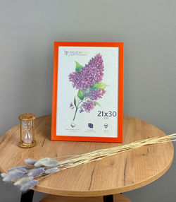 Фоторамка 21х30 см оранжевая, без фактуры, арт. 2130.746773