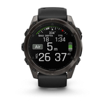 Смарт - часы Garmin fenix 8 - 51 мм, AMOLED Sapphire, угольно-серый DLC, пепельно-черный силиконовый ремешок