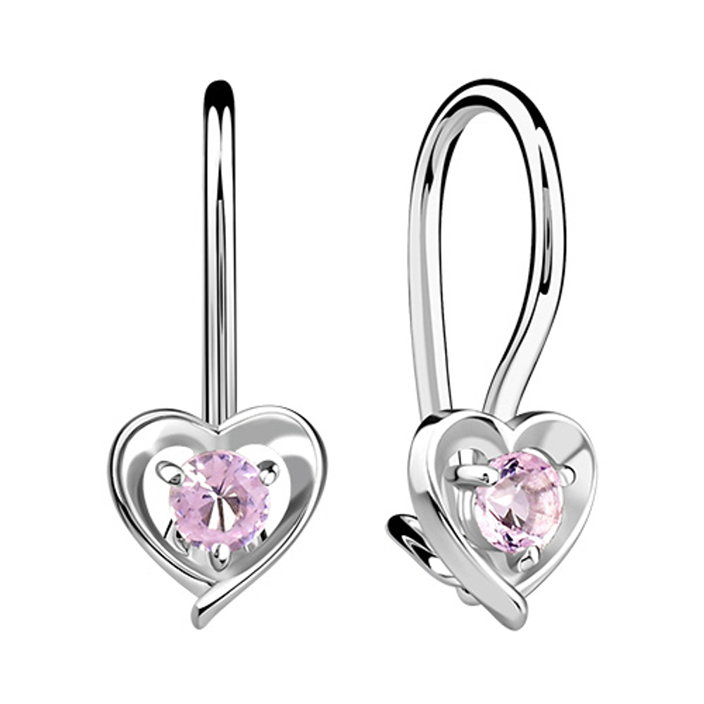 Серьги из серебра с фианитами