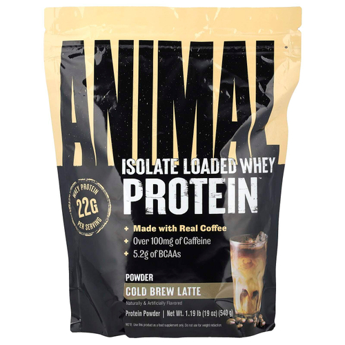 Animal, Изолят, порошок Whey Protein ™, латте для холодного заваривания, 540 г (1,19 фунта)