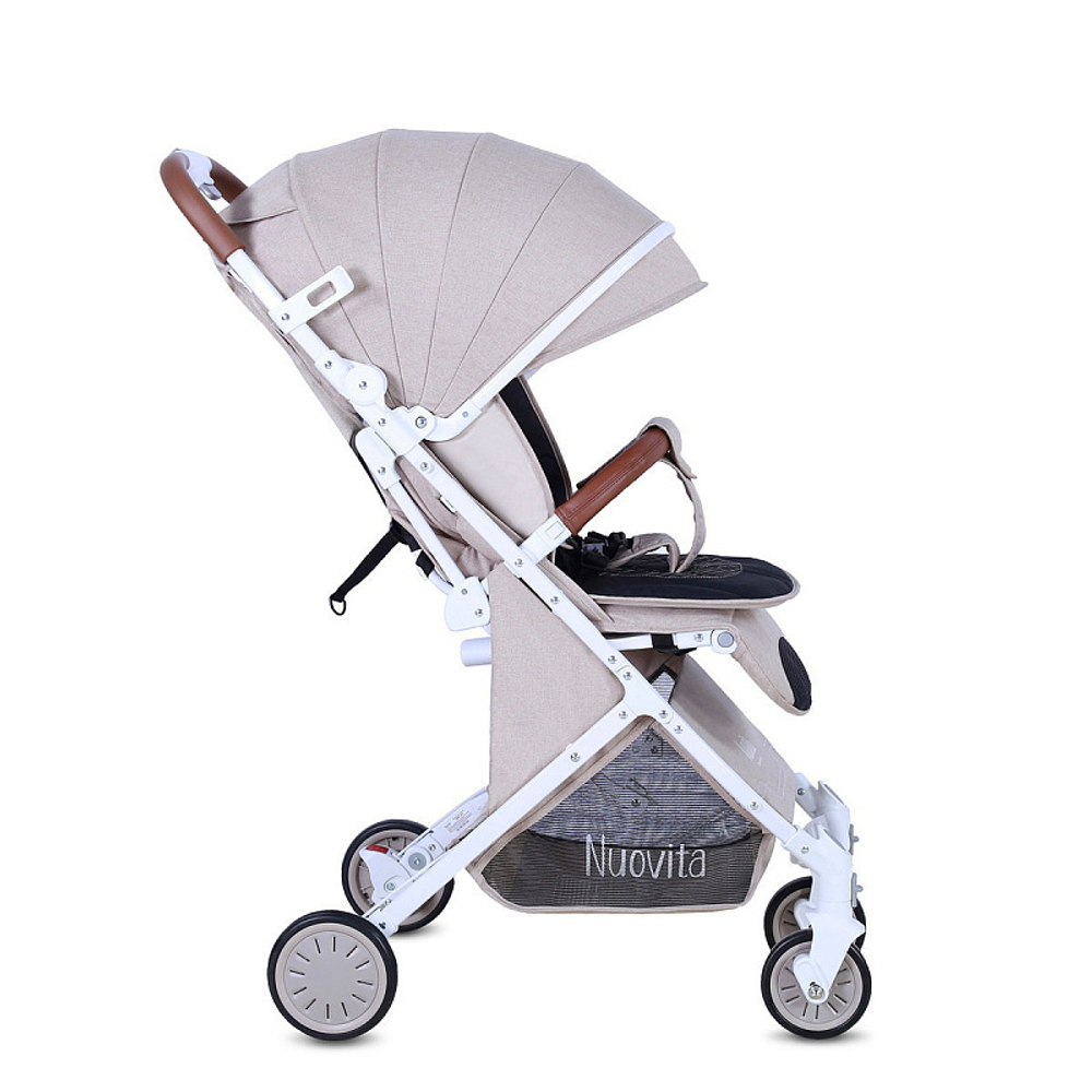 Детская прогулочная коляска Nuovita Giro Lux Beige, Bianco / Бежевый, Белый