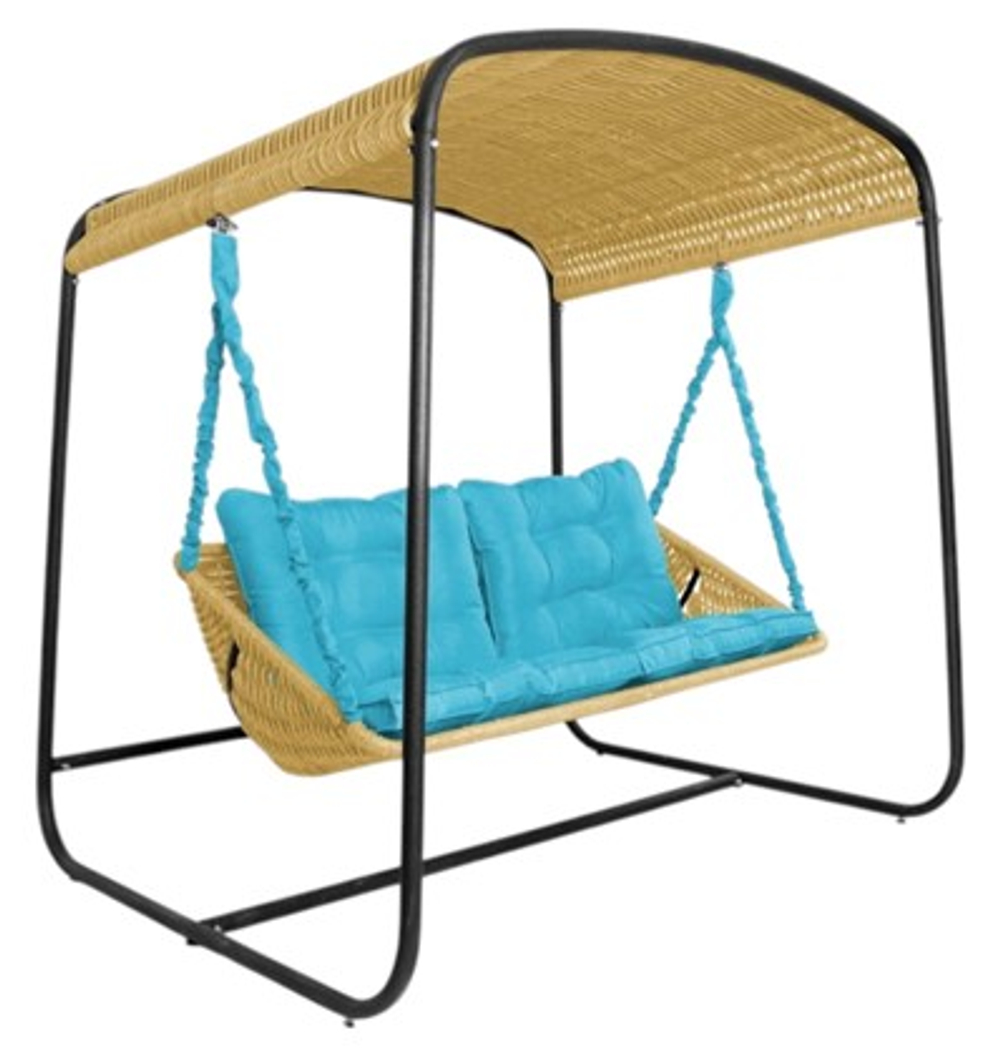 Качели DeckWOOD Sky Bed Lite (бежевый, подушка голубая)