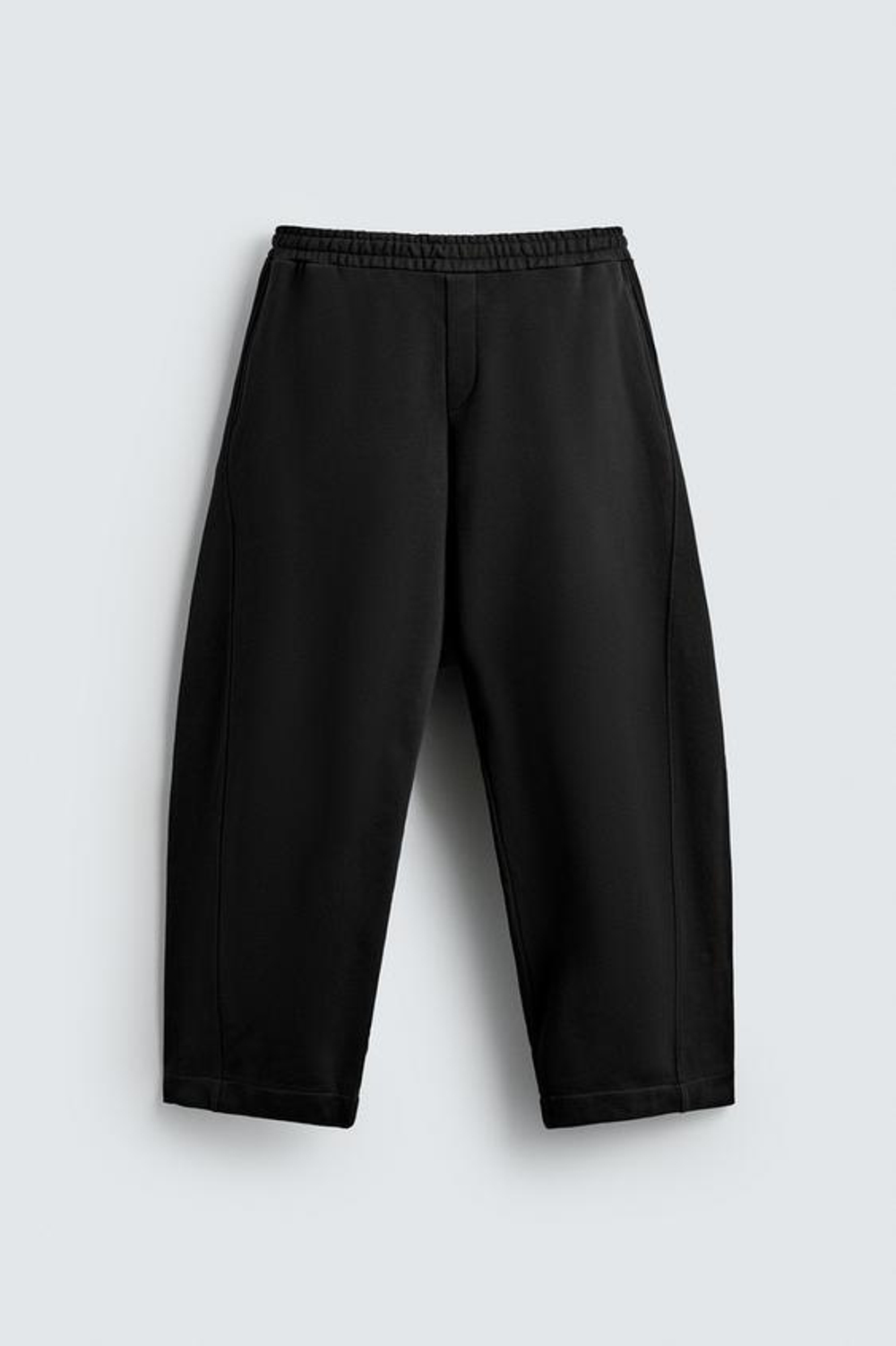 ZARA БРЮКИ BALLOON С ДЕКОРАТИВНЫМИ ШВАМИ, ЧЕРНЫЙ